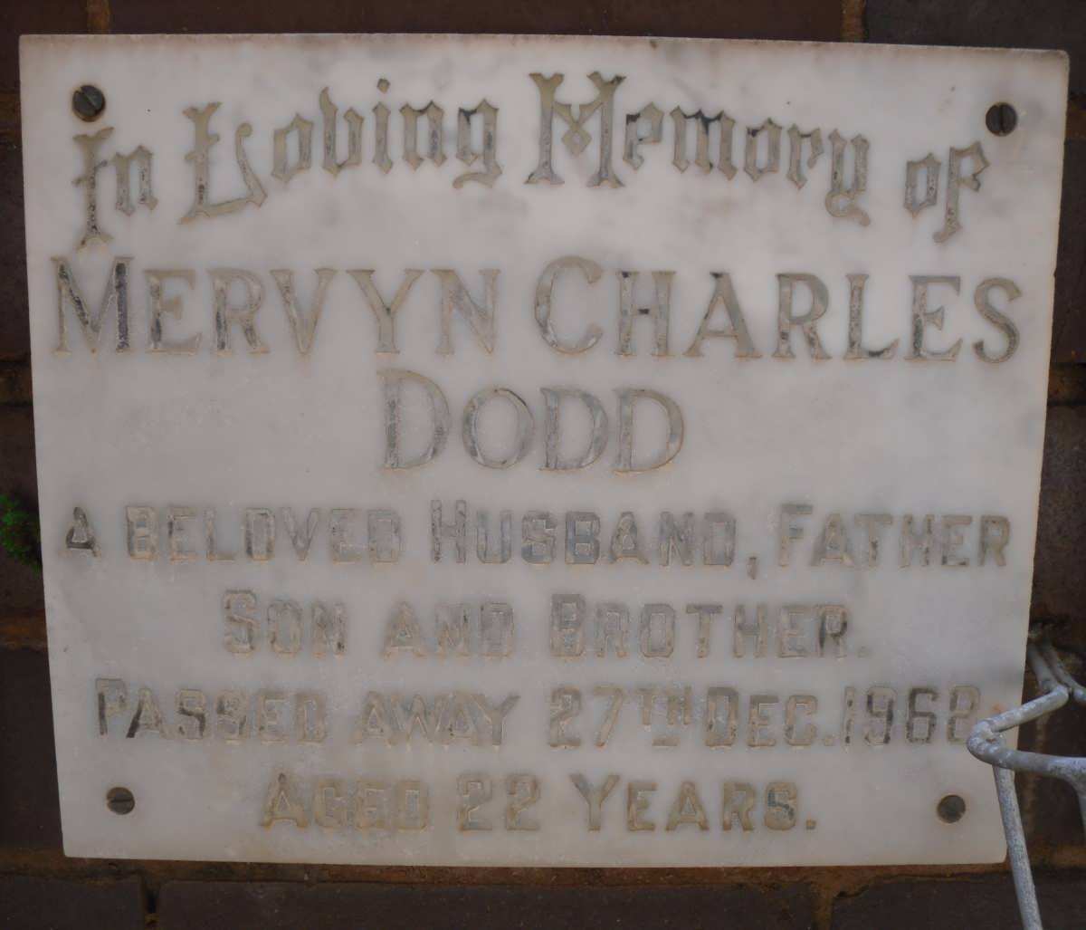 DODD Mervyn Charles -1968