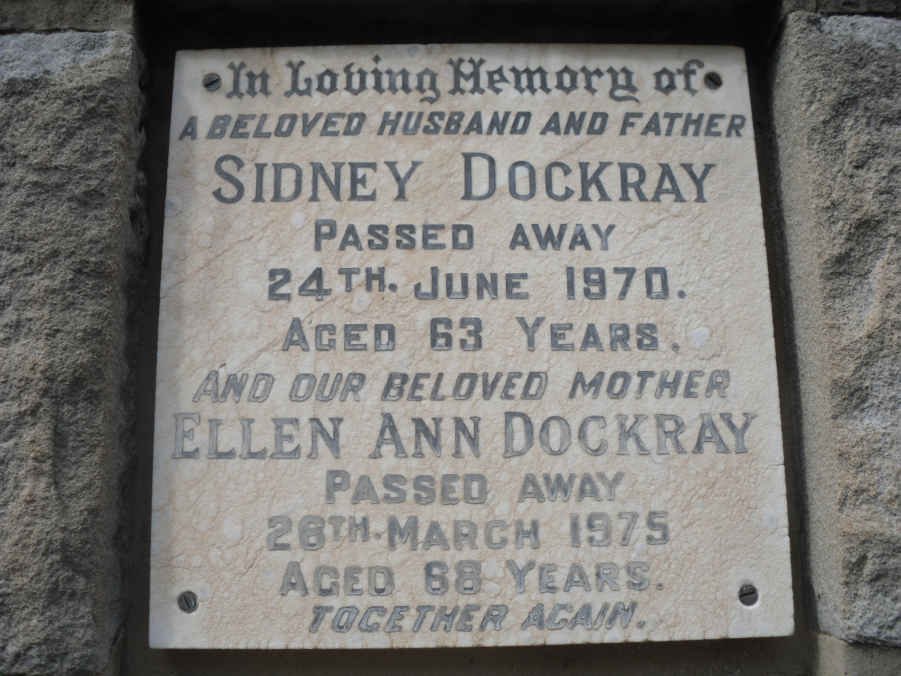 DOCKRAY Sidney -1970 &amp; Ellen Ann -1975