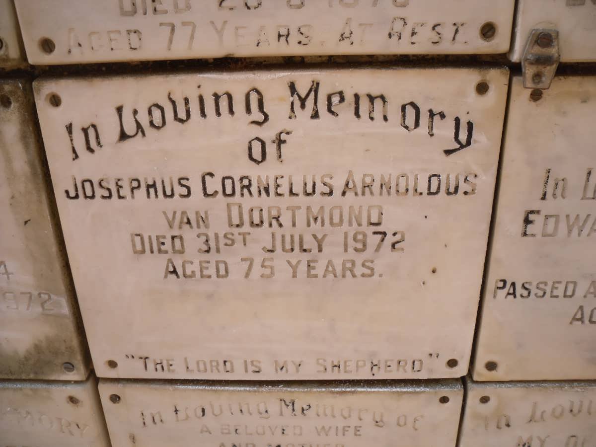 DORTMOND Josephus Cornelus Arnoldus, van -1972
