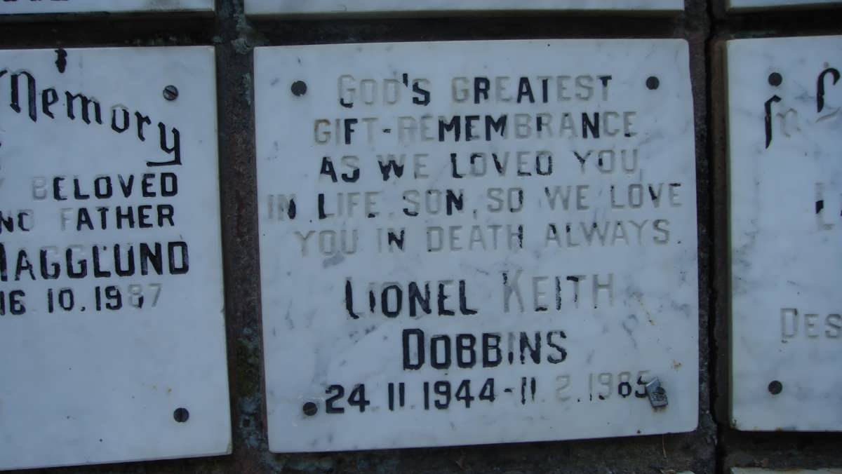 DOBBINS Lionel Keith 1944-1985