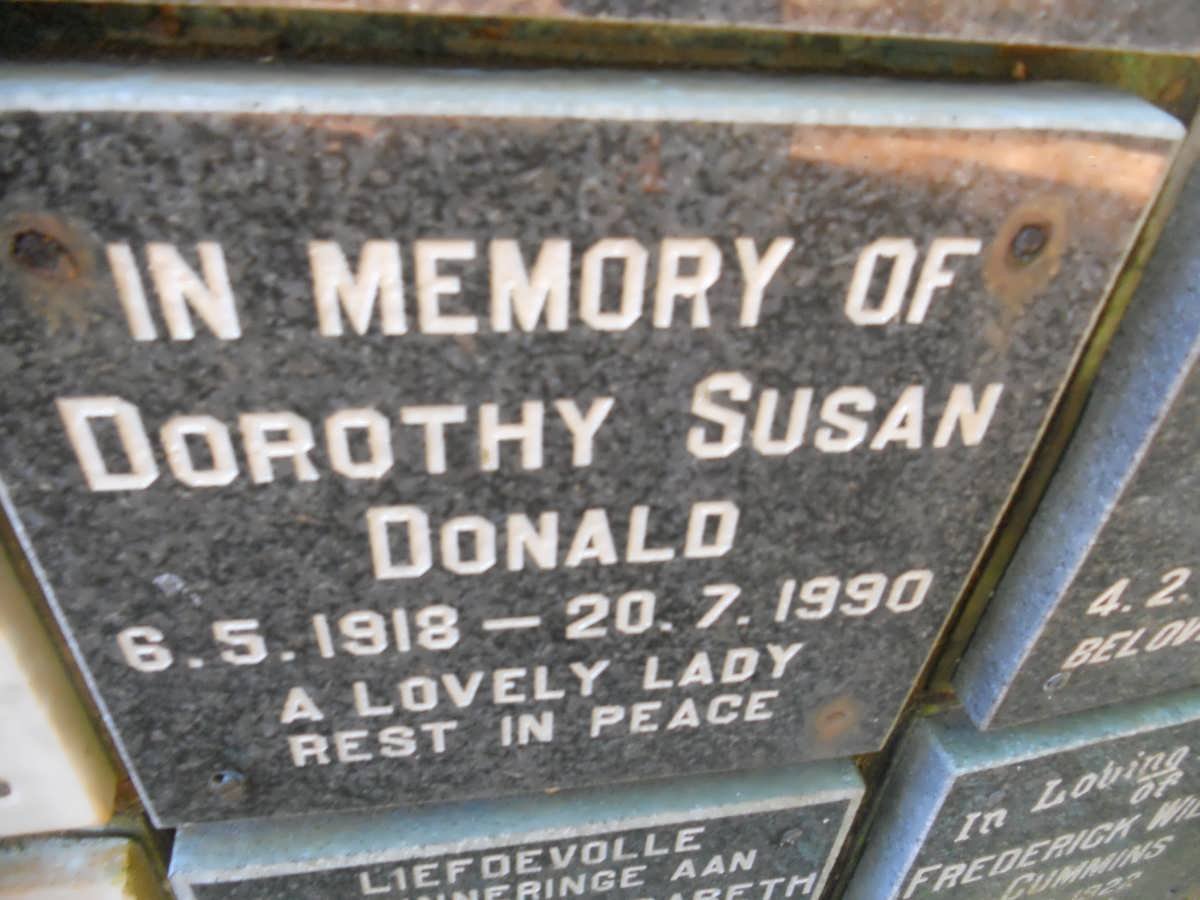 DONALD Dorothy Susan 1918-1990