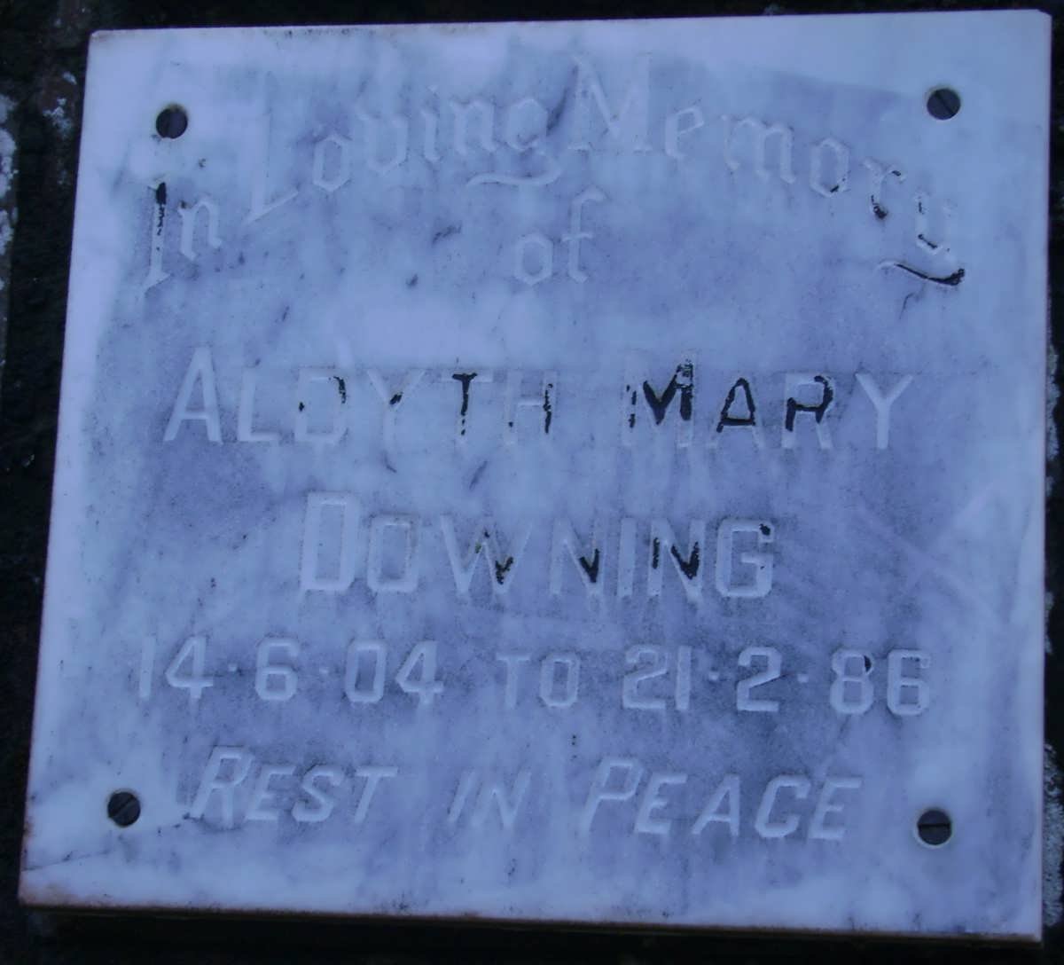 DOWNING Aldyth Mary 1904-1986