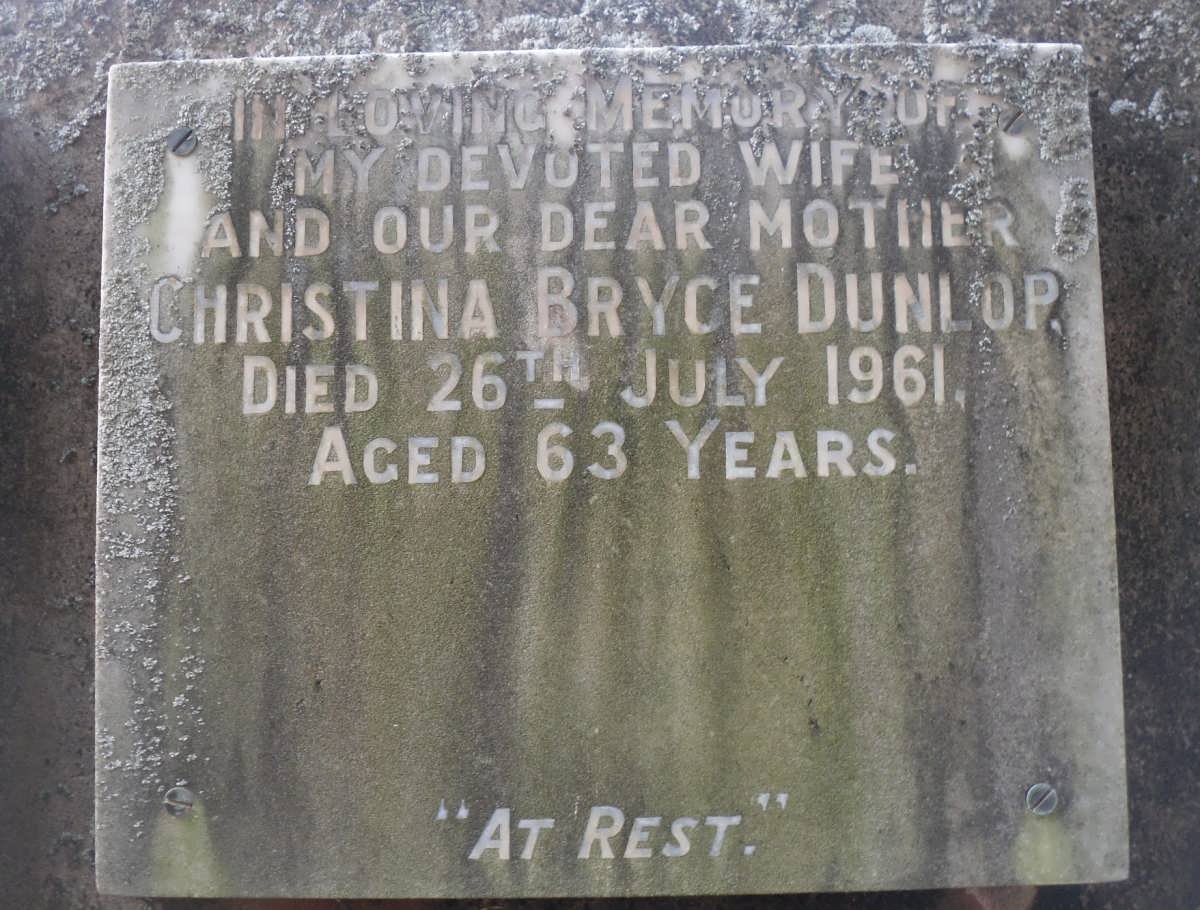 DUNLOP Christina Bryce -1961