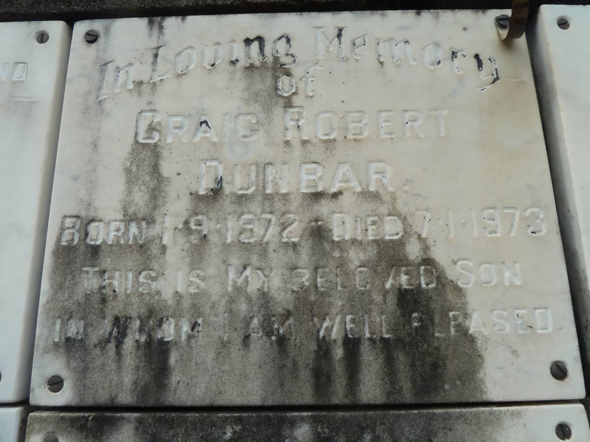 DUNBAR Craig Robert 1972-1973