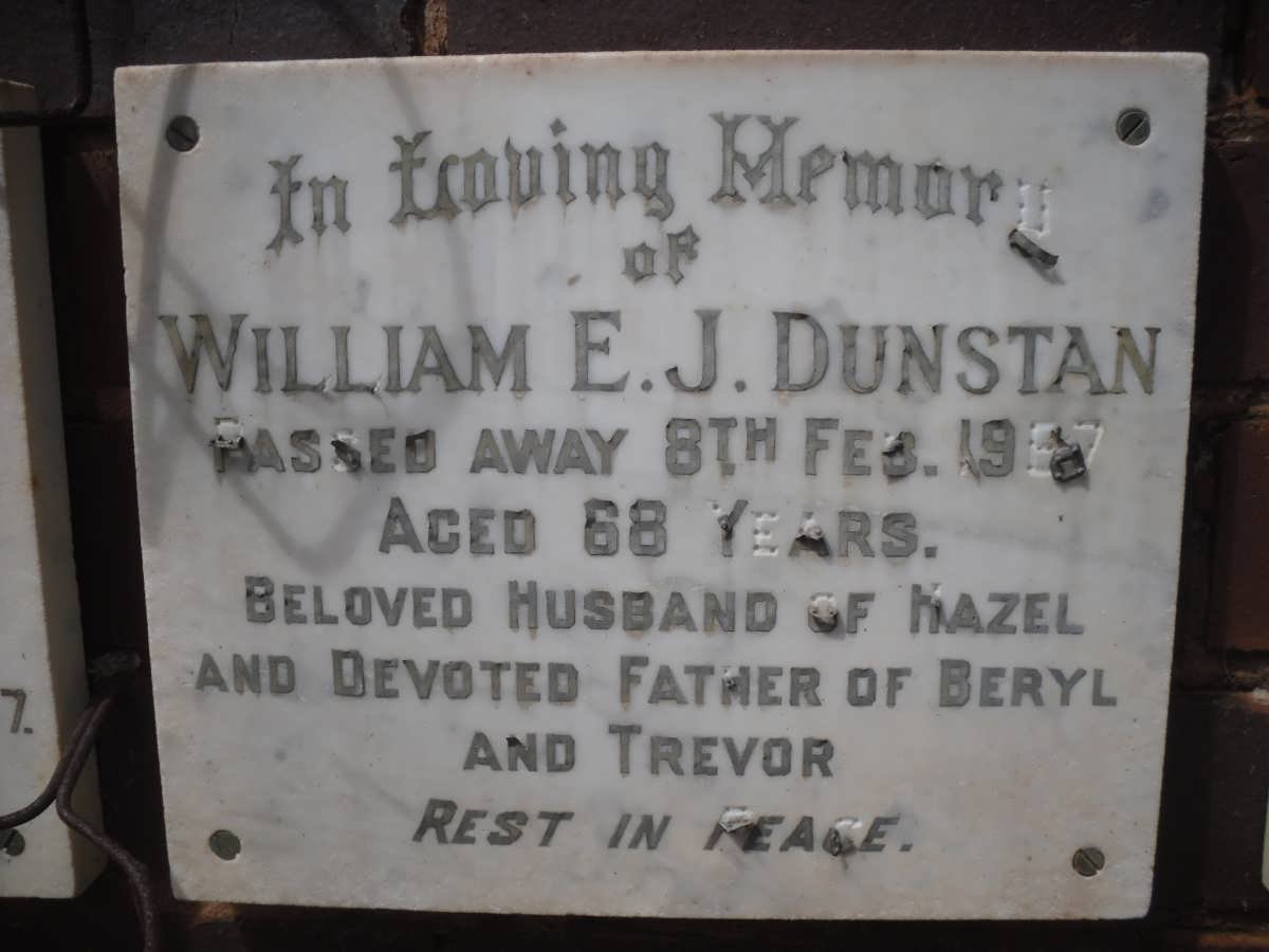 DUNSTAN William E.J. -1967