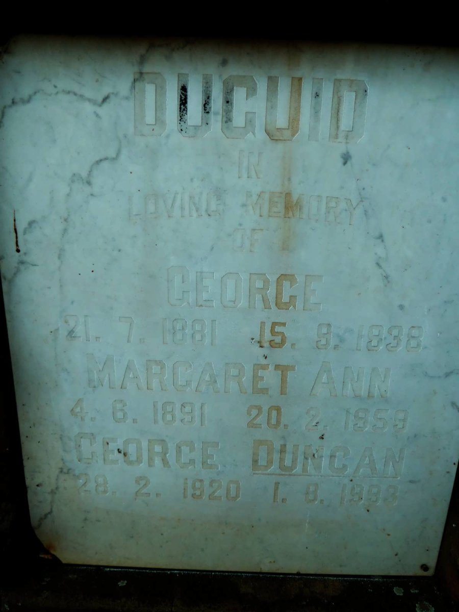 DUGUID George 1881-1938 &amp; Margaret Annie 1891-1959 :: DUGUID George Duncan 1920-1993