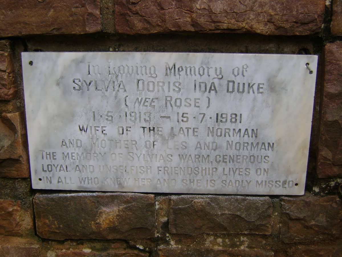 DUKE Sylvia Doris Ida nee ROSE 1913-1981
