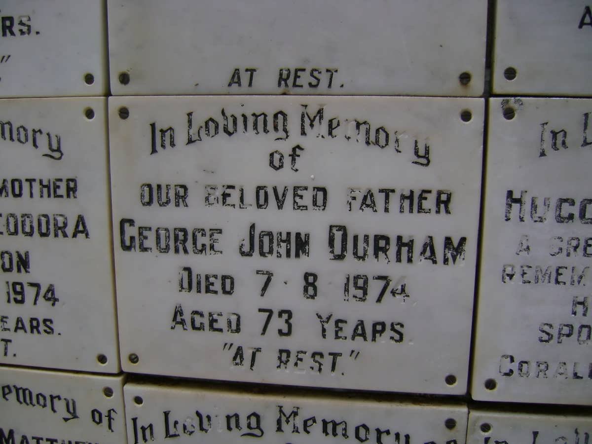 DURHAM George John -1974
