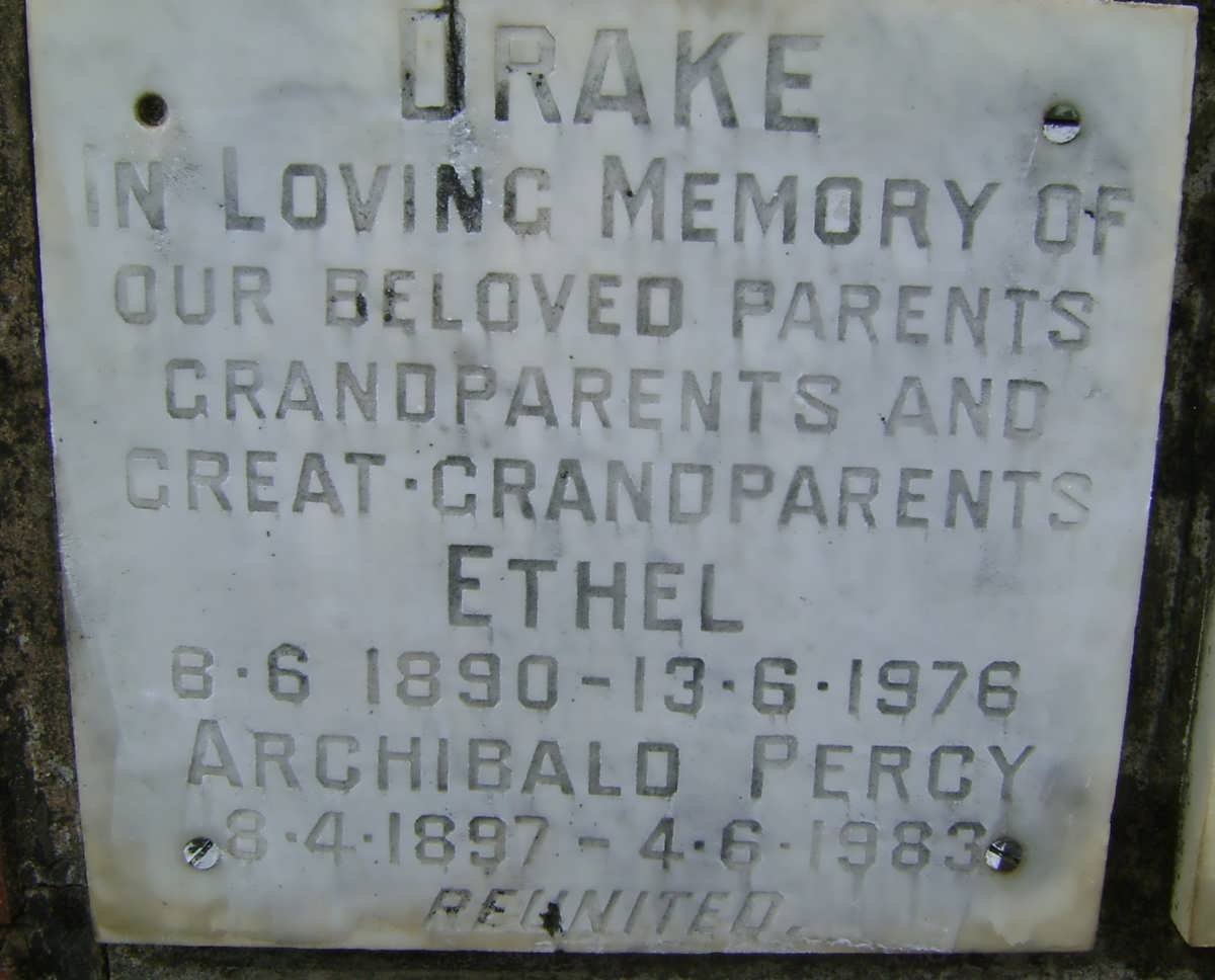 DRAKE Archibald Percy 1897-1983 &amp; Ethel 1890-1976