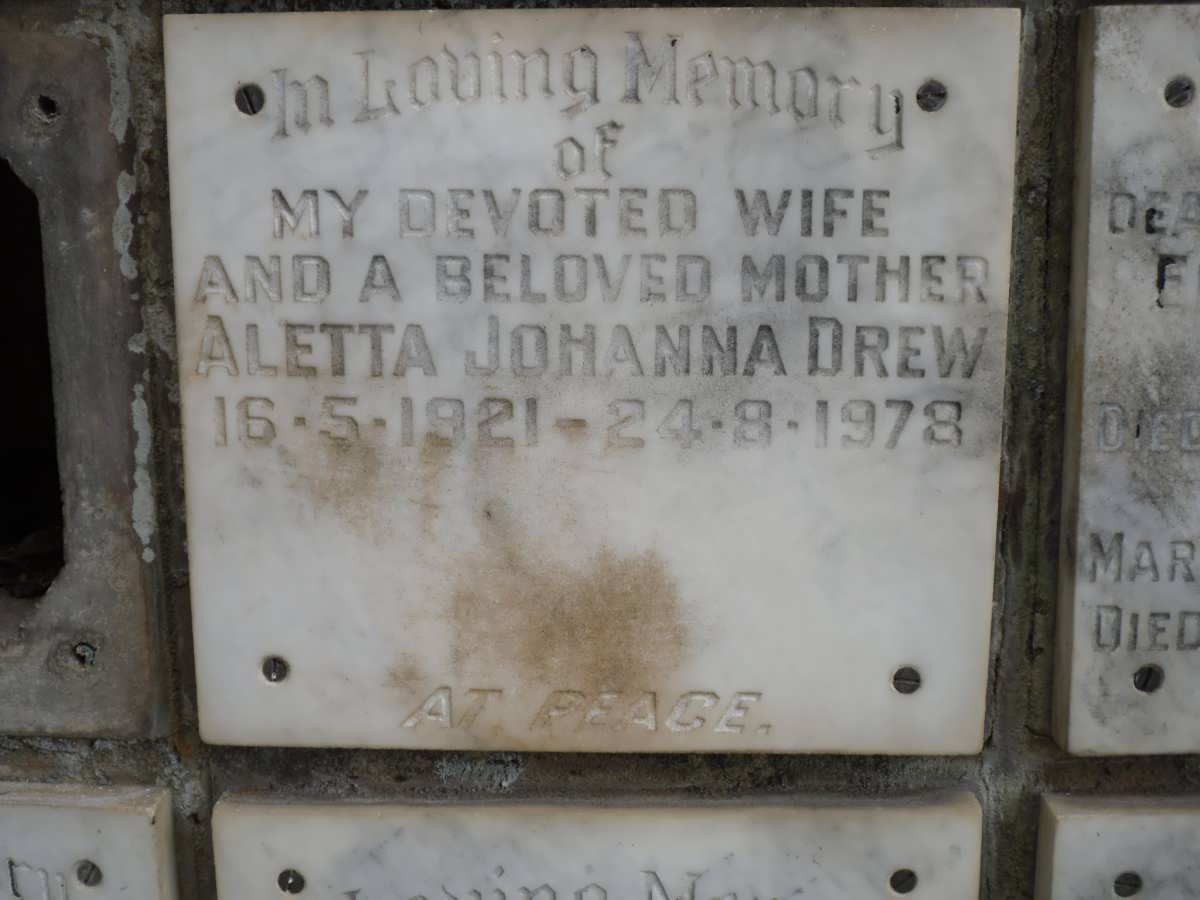 DREW Aletta Johanna 1921-1978