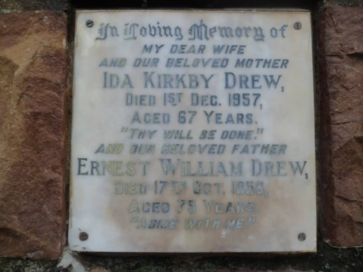 DREW Ernest William -1958 &amp; Ida KIRKBY -1957