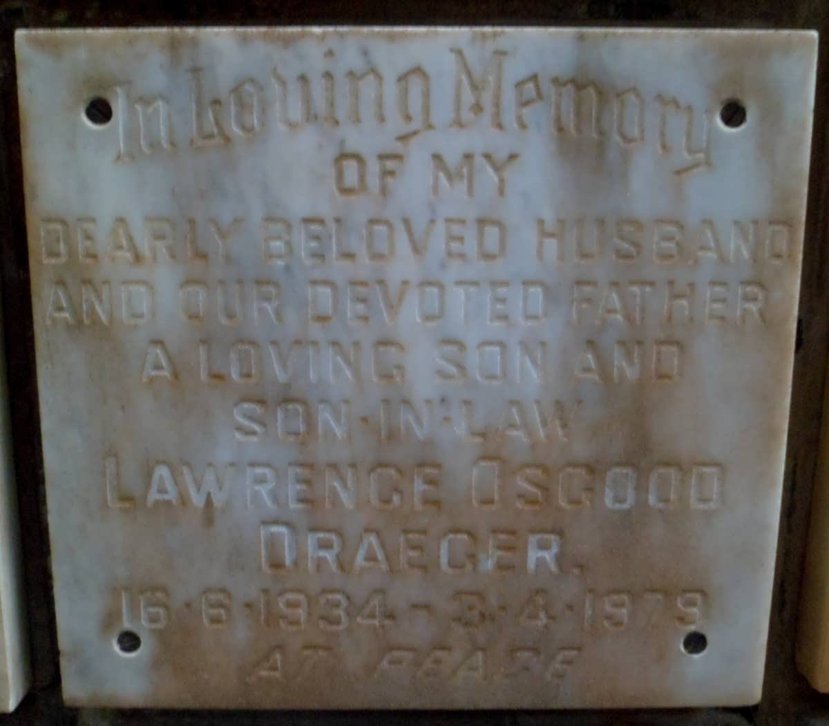 DRAEGER Lawrence Osgood 1934-1979