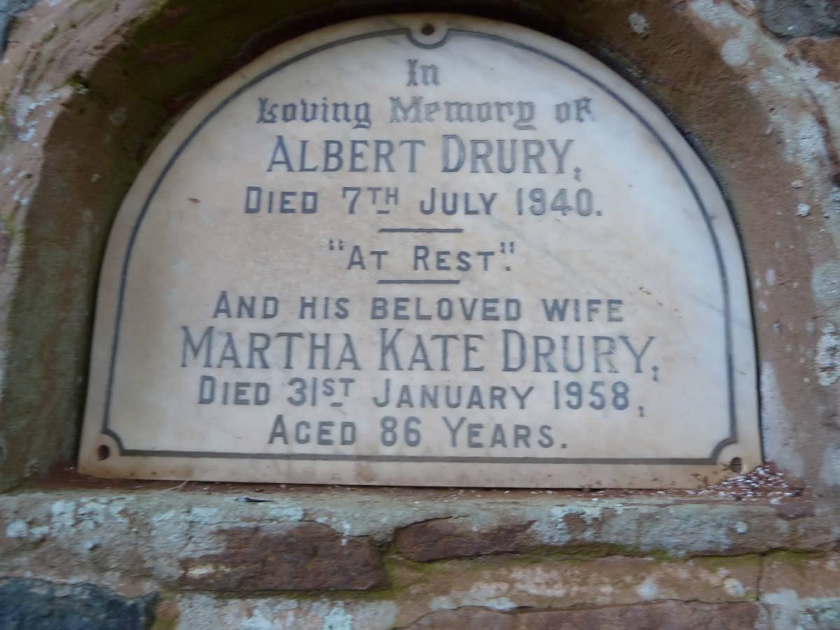DRURY Albert -1940 &amp; Martha Kate -1958