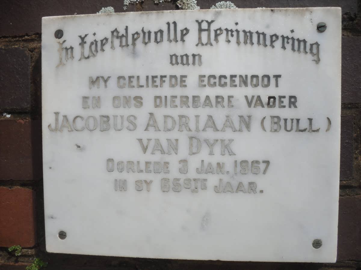 DYK Jacobus Adriaan, van -1967