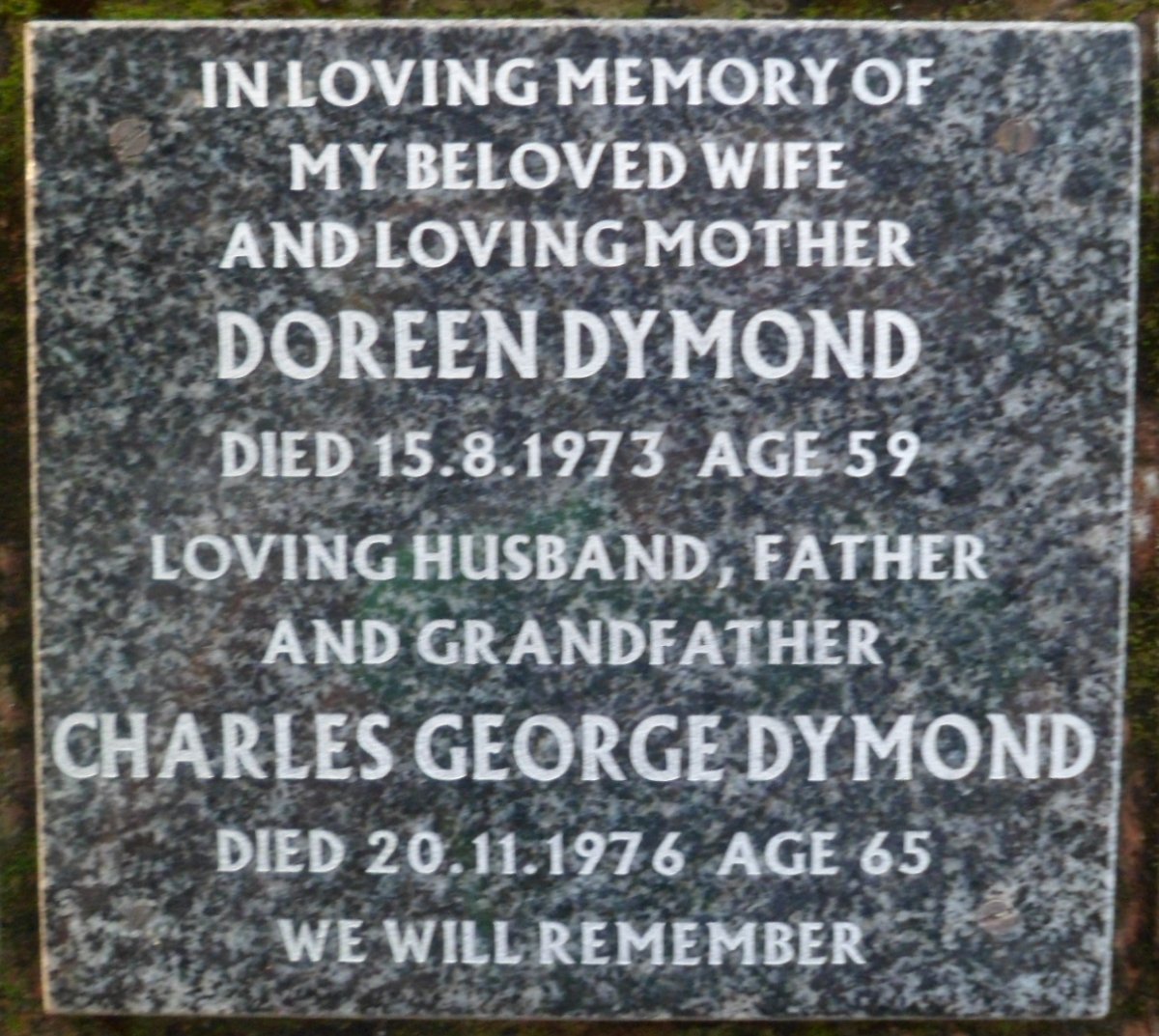DYMOND Charles George -1976 &amp; Doreen -1973