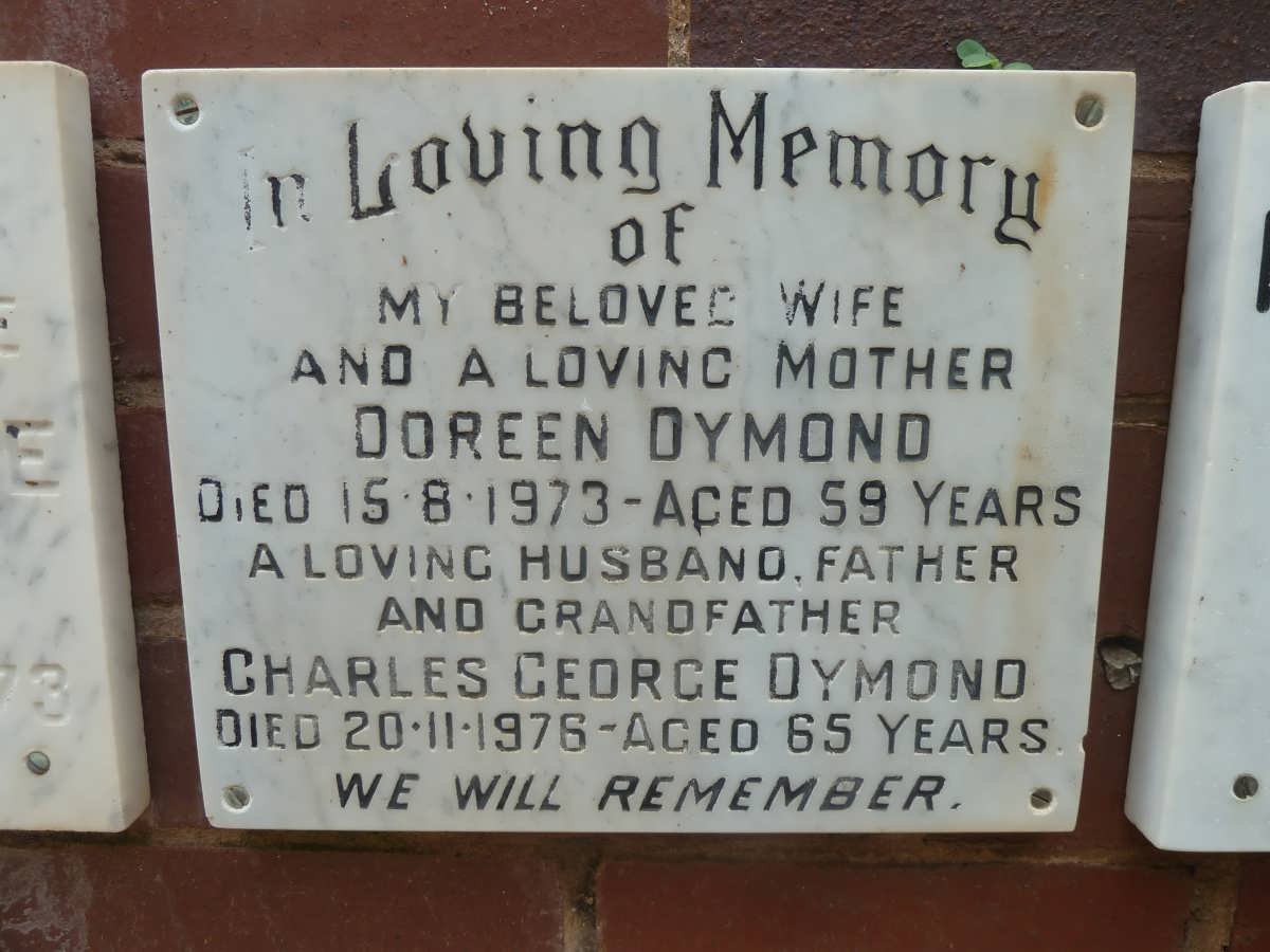 DYMOND Charles George -1976 &amp; Doreen -1973