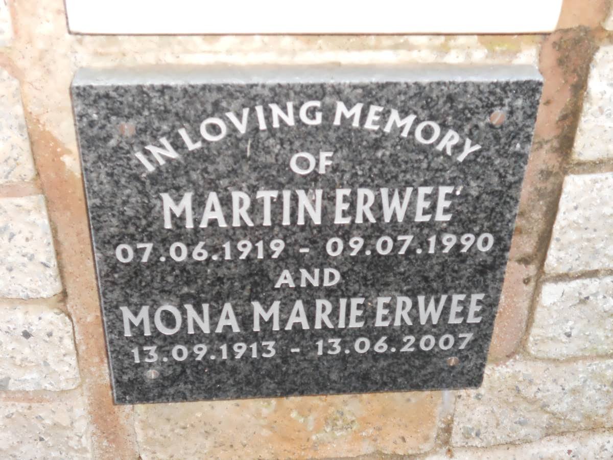 ERWEE Martin 1919-1990 &amp; Mona Marie 1913-2007