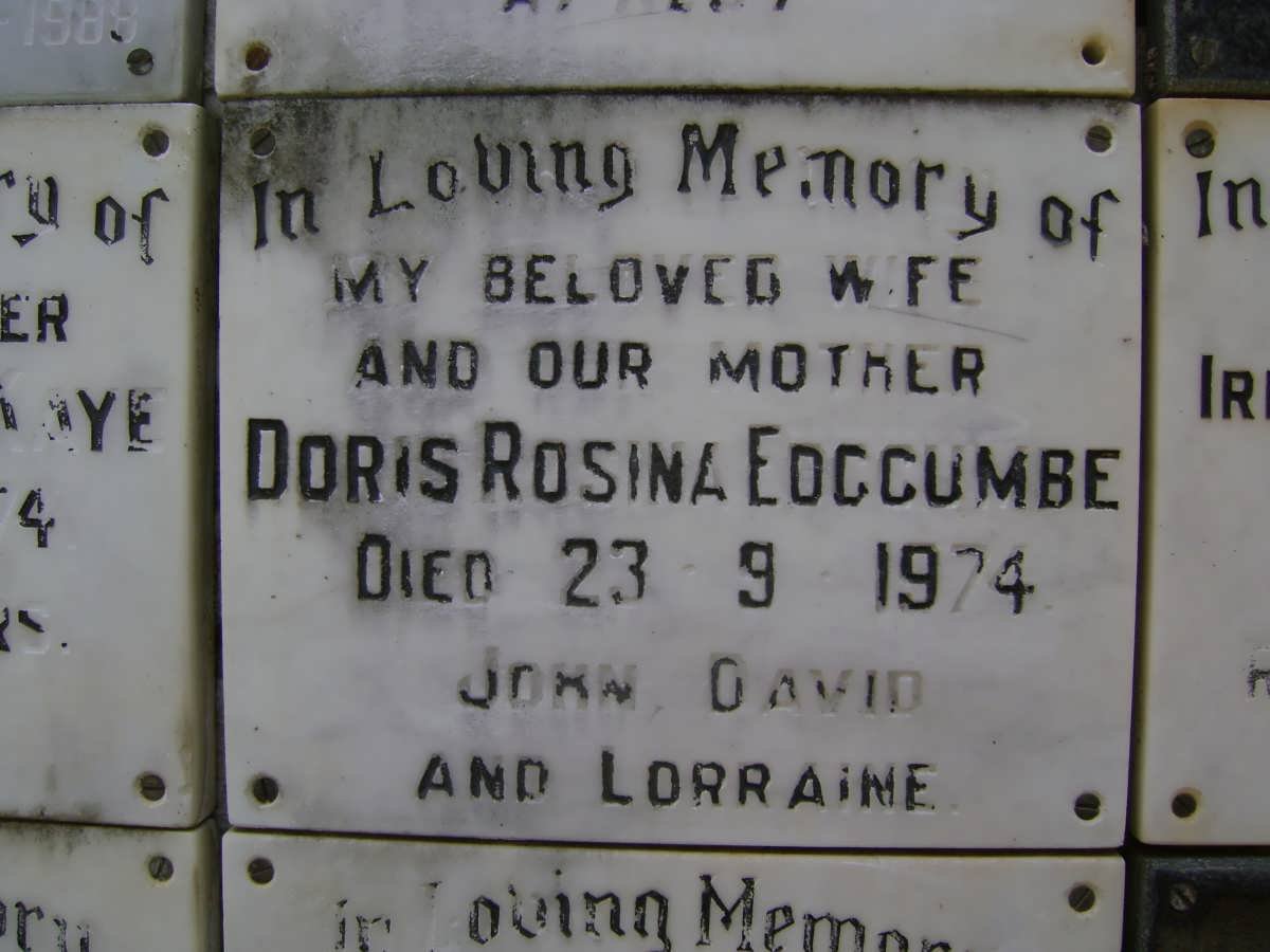 EDGCUMBE Doris Rosina -1974