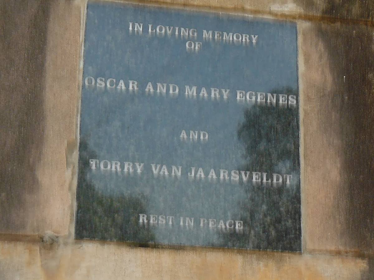 EGENES Osdcar &amp; Mary :: VAN JAARSVELDT Torry