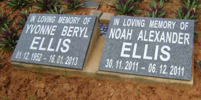 ELLIS Yvonne Beryl 1952-2013 :: ELLIS Noah Alexander 2011-2011