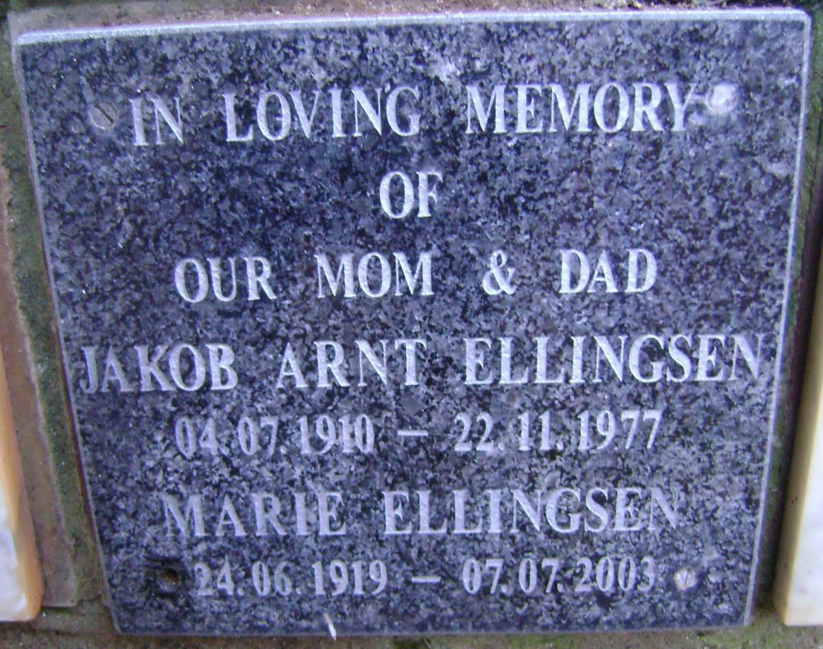 ELLINGSEN Jakob Arnt 1910-1977 &amp; Marie 1919-2003