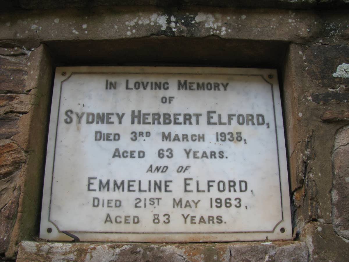 ELFORD Sydney Herbert -1938 &amp; Emmeline -1963