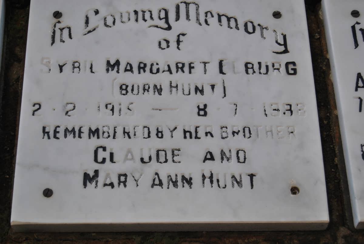 ELBURG Sybil Margaret nee HUNT 1915-1988