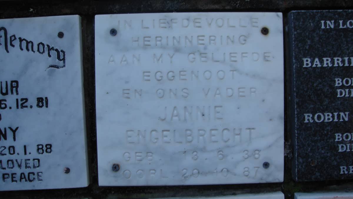 ENGELBRECHT Jannie 1938-1987
