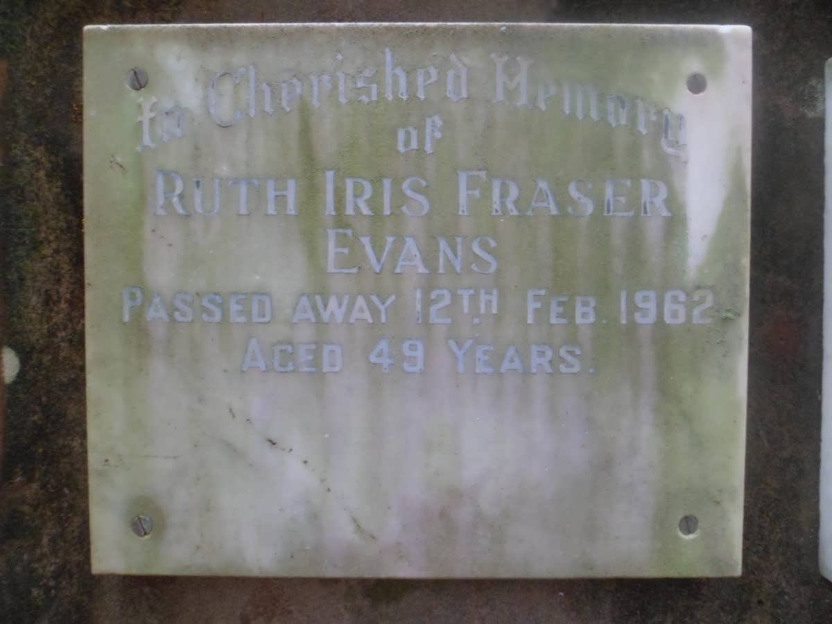 EVANS Ruth Iris Fraser -1962