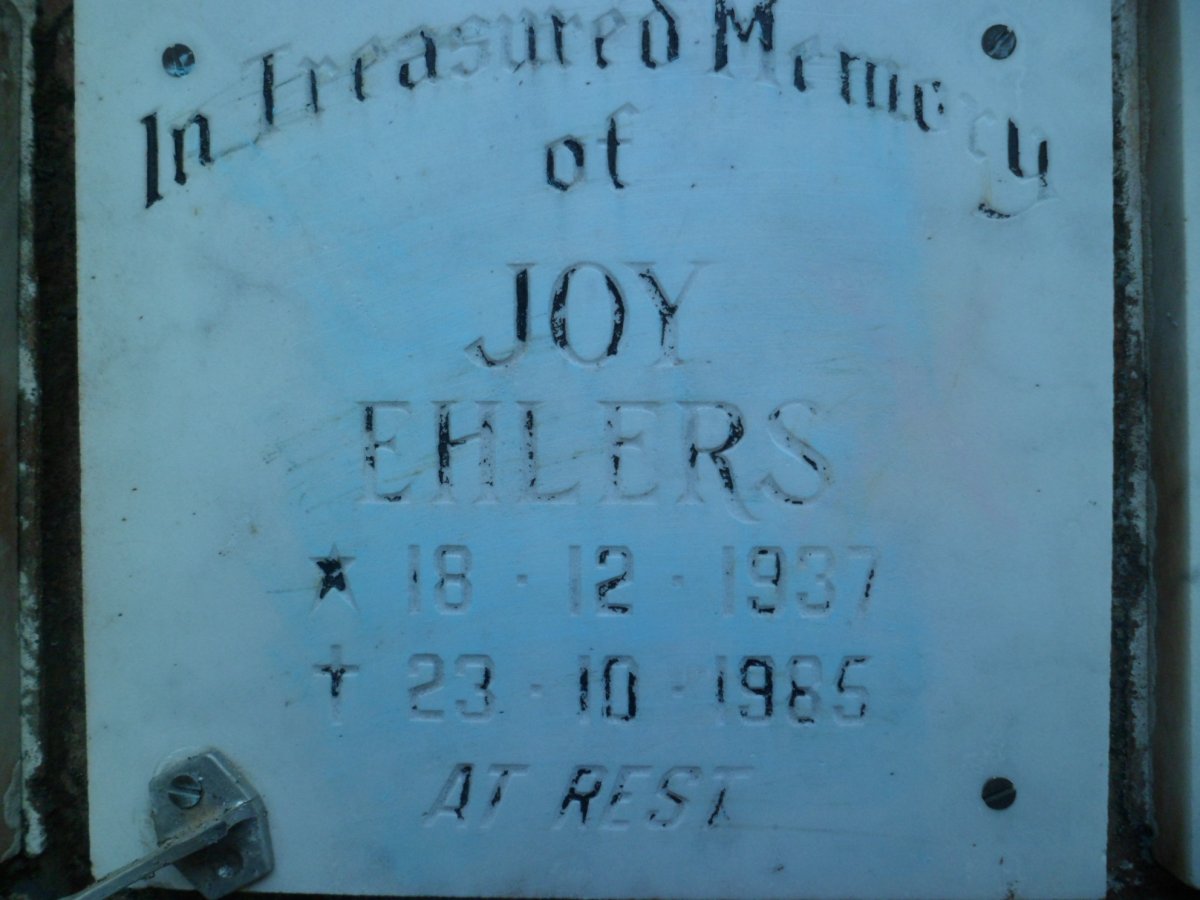 EHLERS Joy 1937-1985