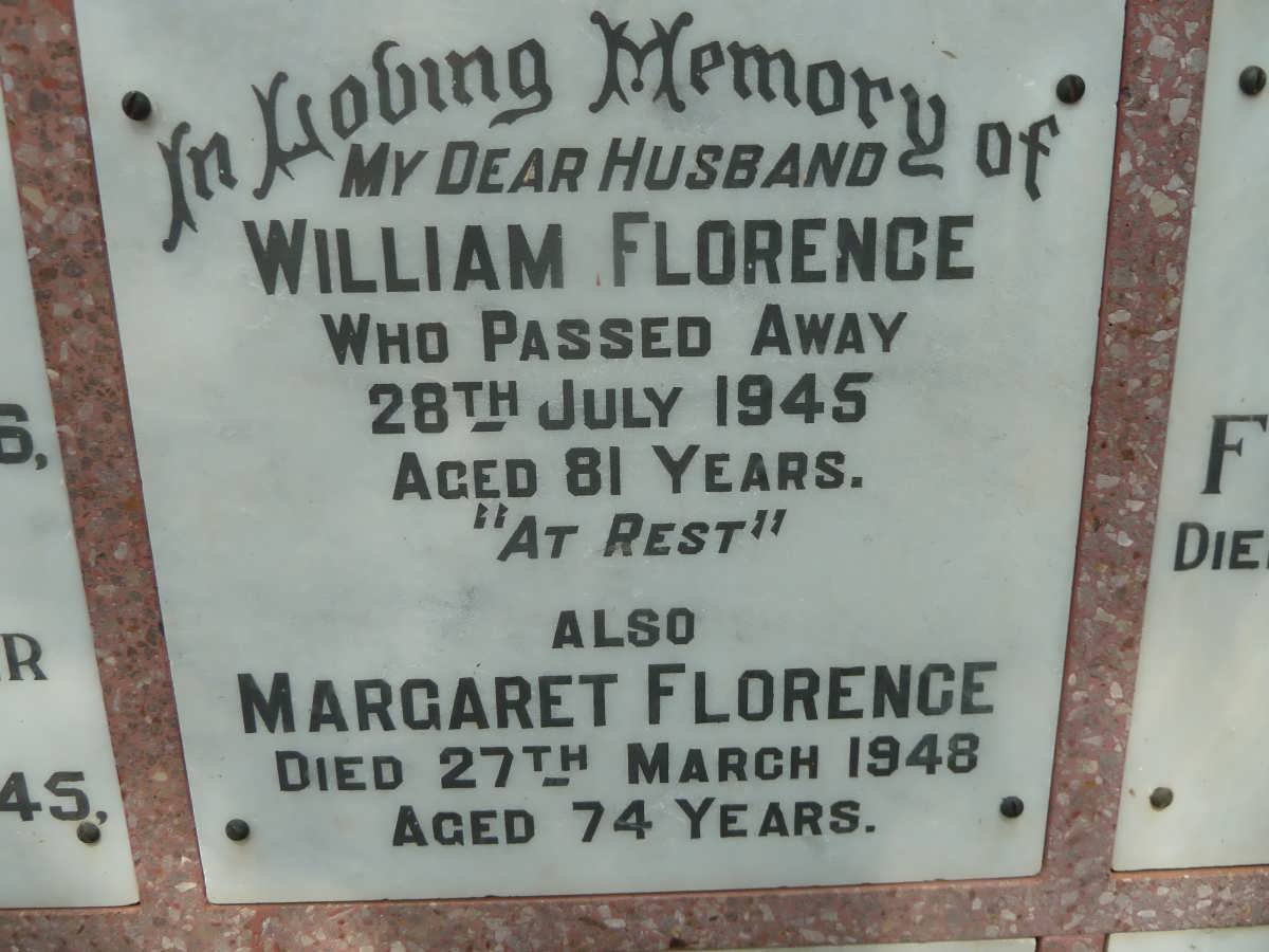FLORENCE William -1945 &amp; Margaret -1948