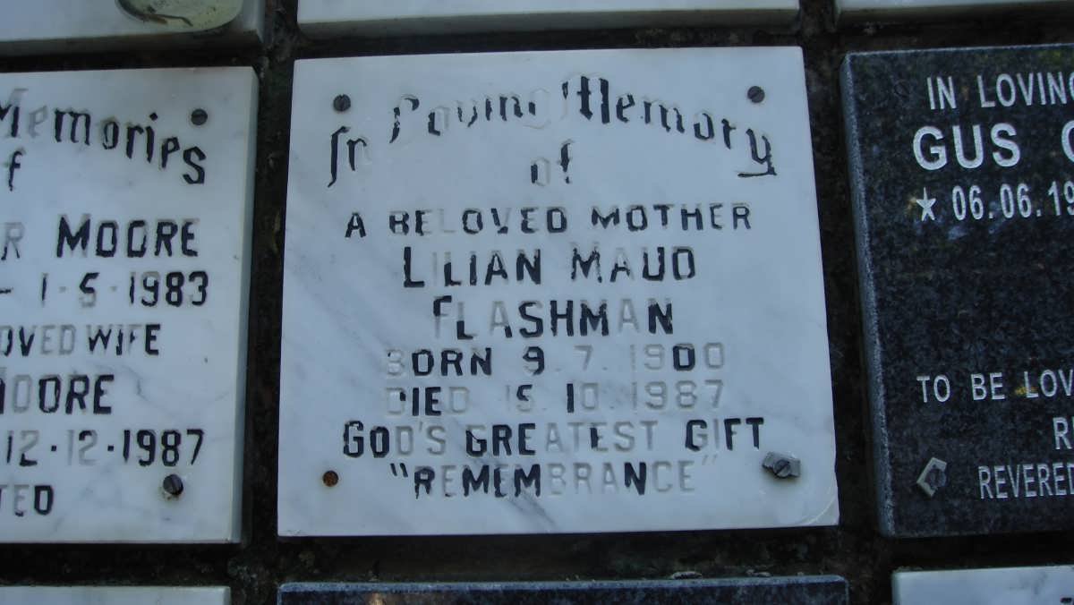 FLASHMAN Lilian Maud 1900-1987