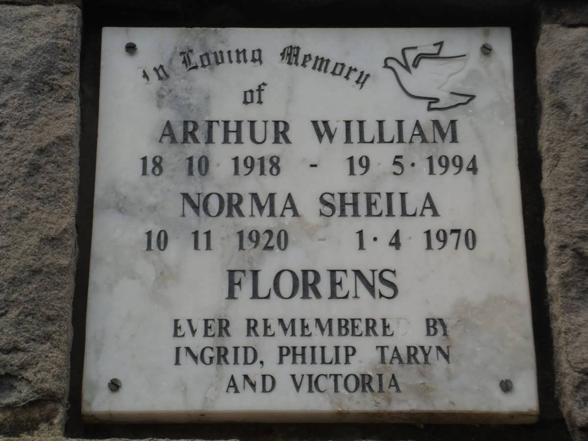 FLORENS Arthur William 1918-1994 &amp; Norma Sheila 1920-1970