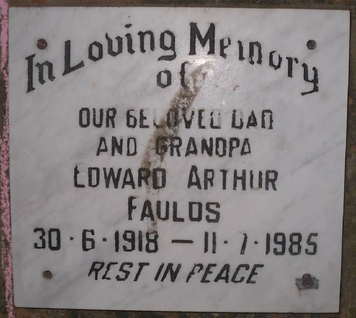FAULDS Edward Arthur 1918-1985