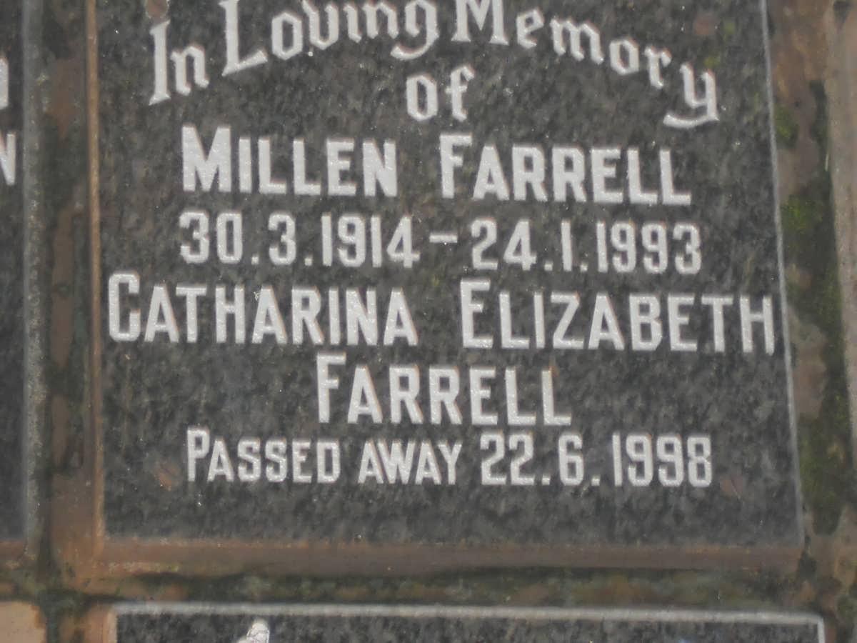 FARRELL Millen 1914-1993 &amp; Catharina Elizabeth -1998