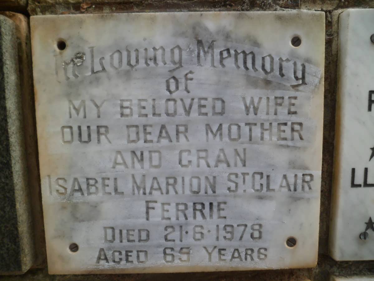 FERRIE Isabel Marion St. Clair -1978