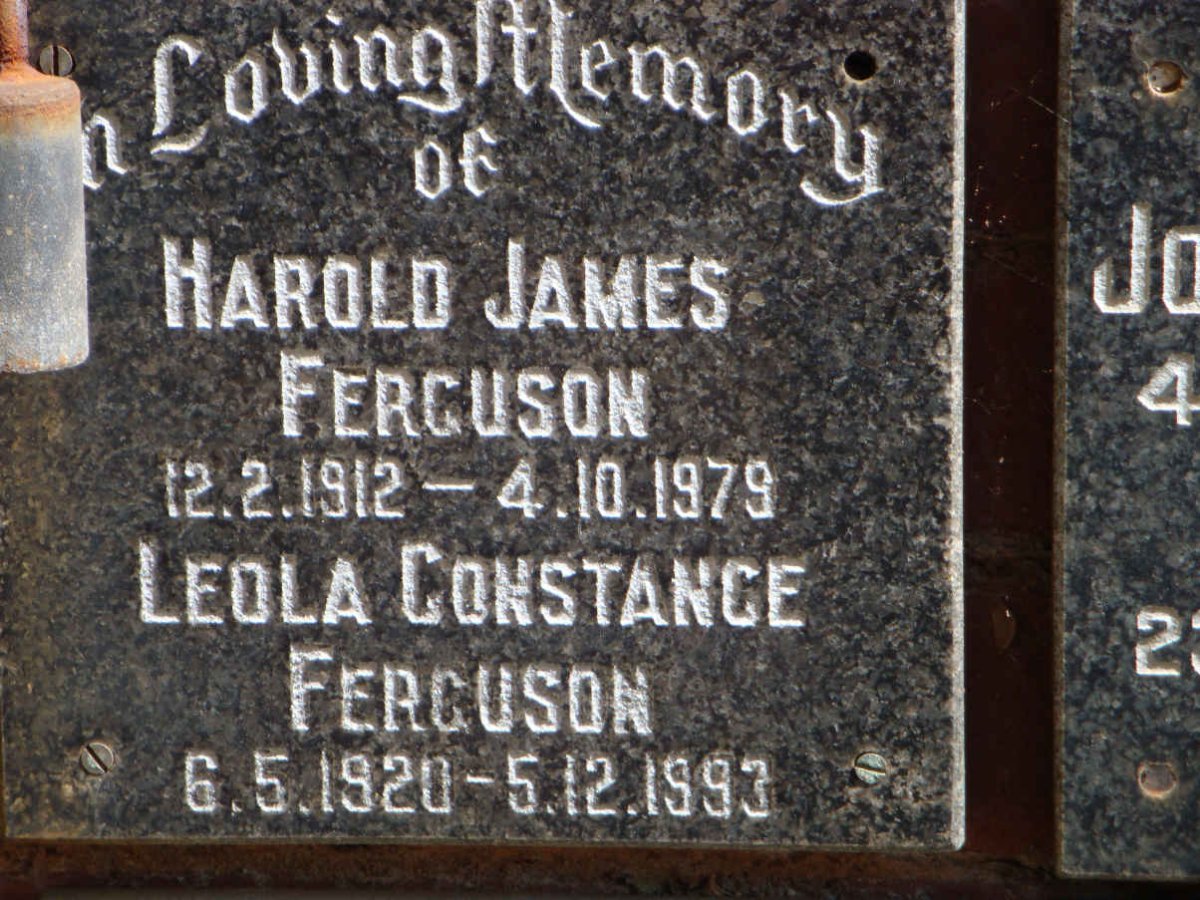 FERGUSON Harold James 1912-1979 &amp; Leola Constance 1920-1993