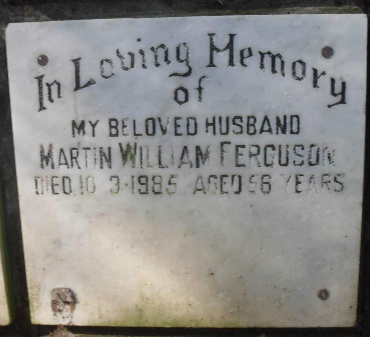 FERGUSON Martin William -1985