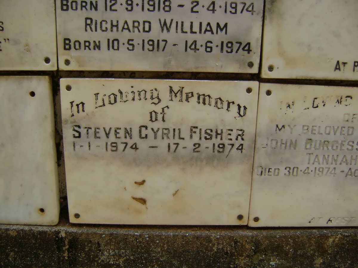 FISHER Steven Cyril 1974-1974