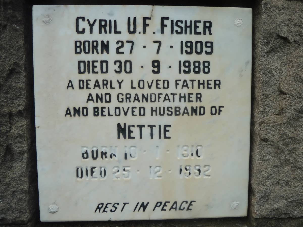 FISHER Cyril U.F. 1909-1988 &amp; Nettie 1910-1992