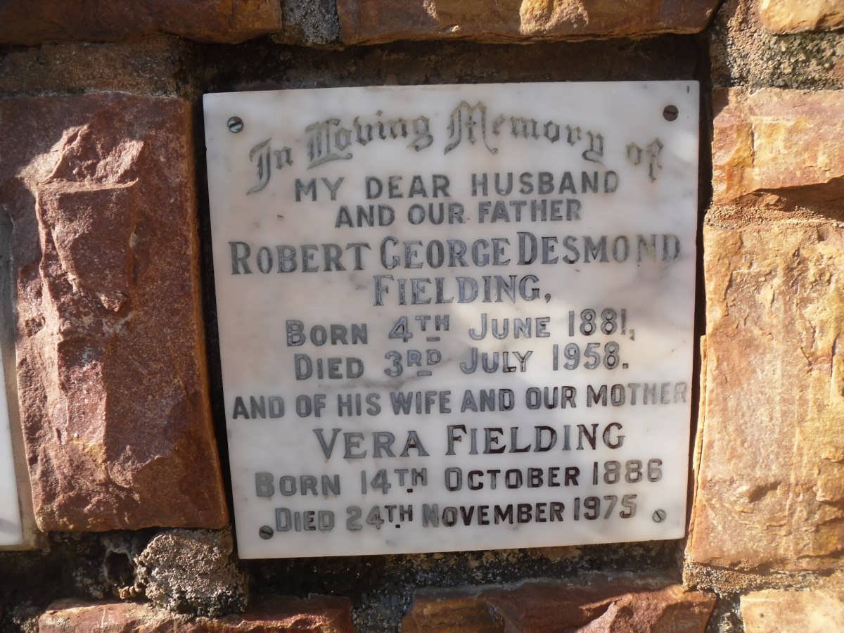 FIELDING Robert George Desmond 1881-1958 &amp; Vera 1886-1975