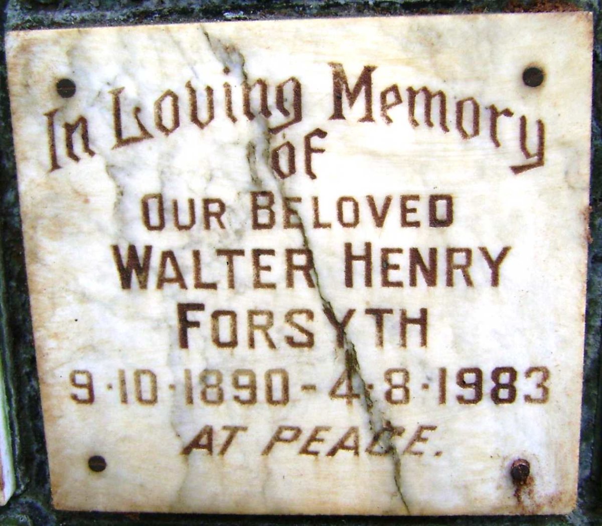 FORSYTH Walter Henry 1890-1983