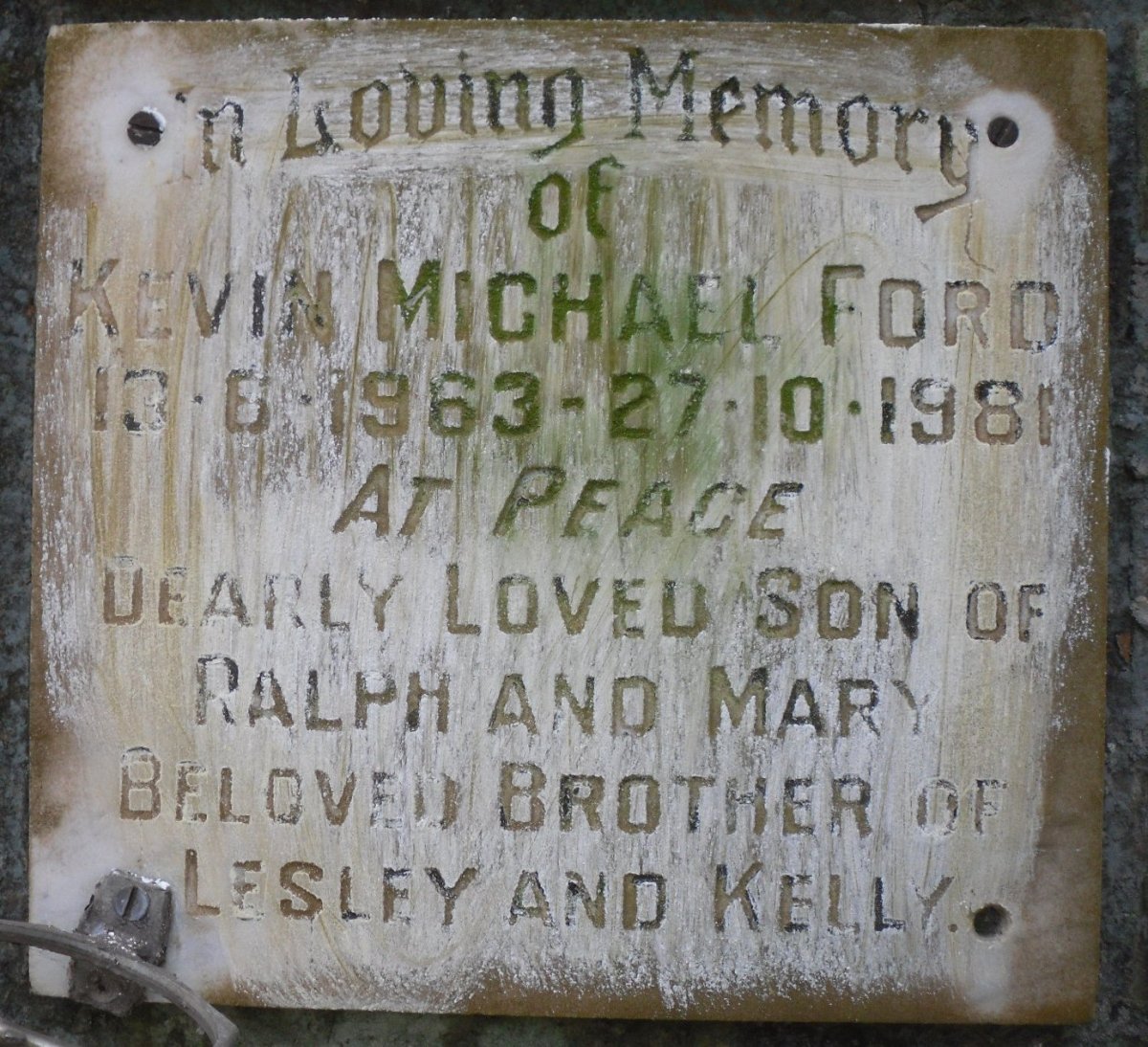 FORD Kevin Michael 1963-1981