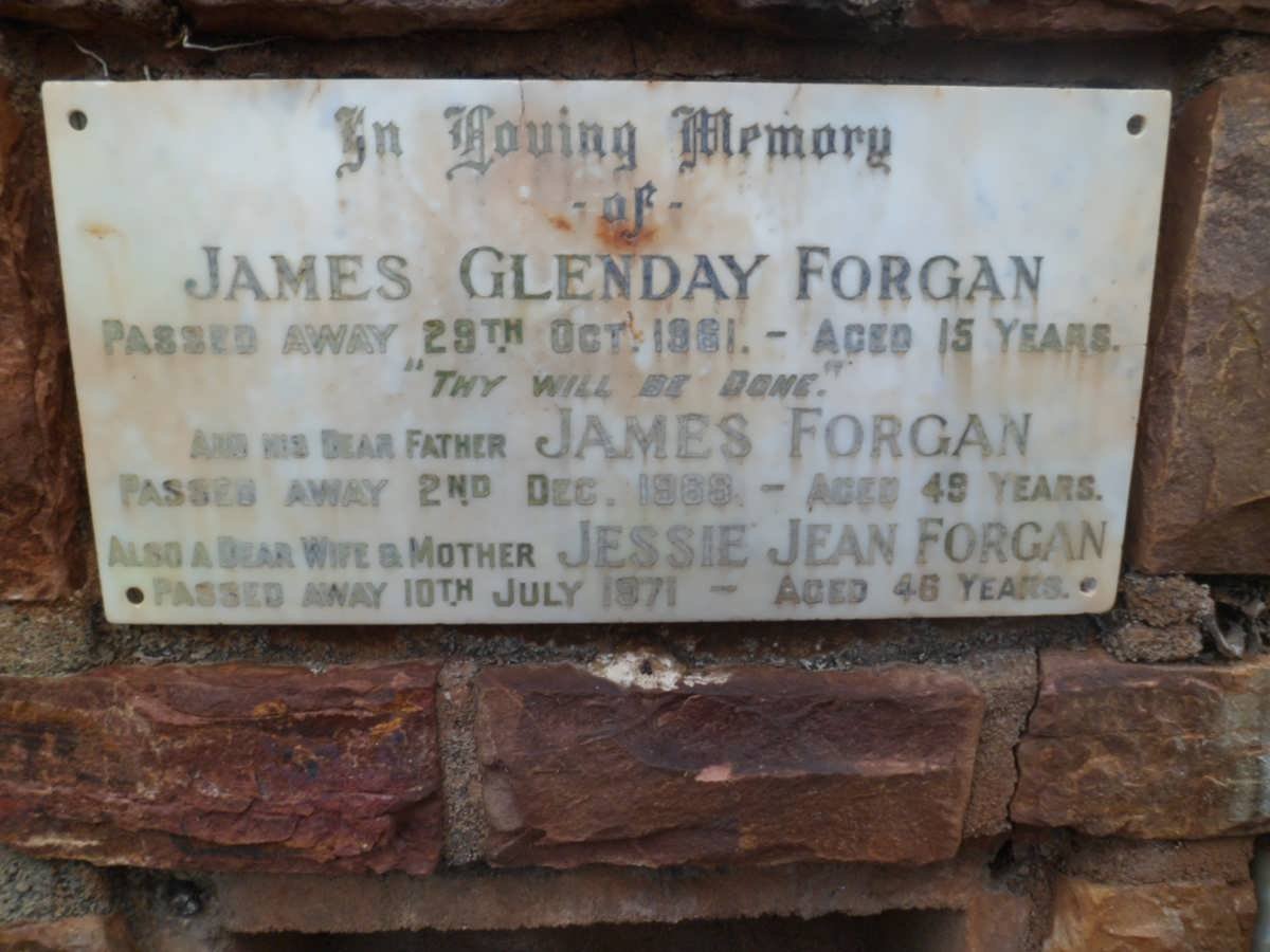 FORGAN James -1969 &amp; Jessie Jean -1971 :: FORGAN James Glenday -1961