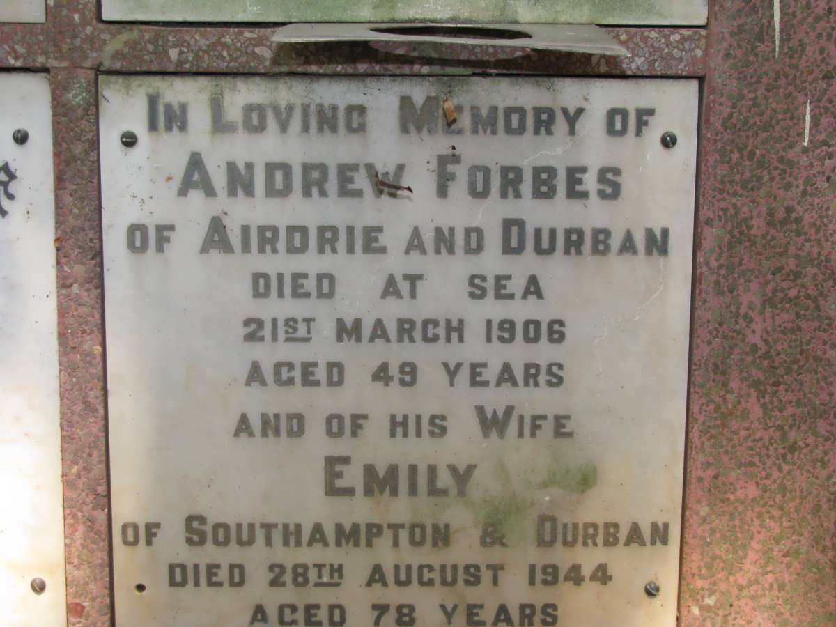 FORBES Andrew -1906 &amp; Emily -1944