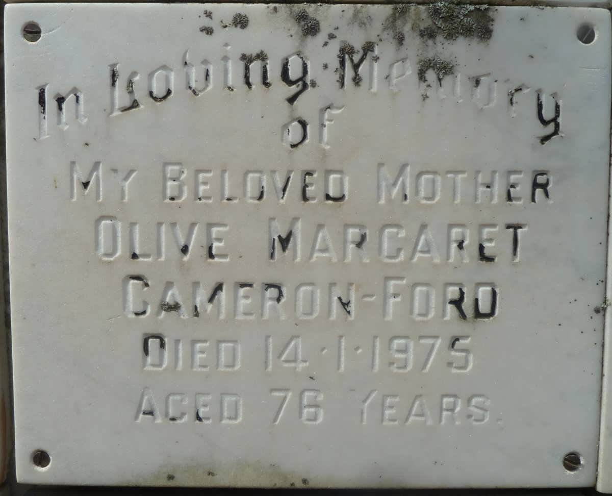 FORD Olive Margaret, CAMERON -1975