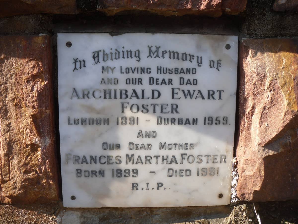 FOSTER Archibald Ewart 1891-1959 &amp; Frances Martha 1899-1981