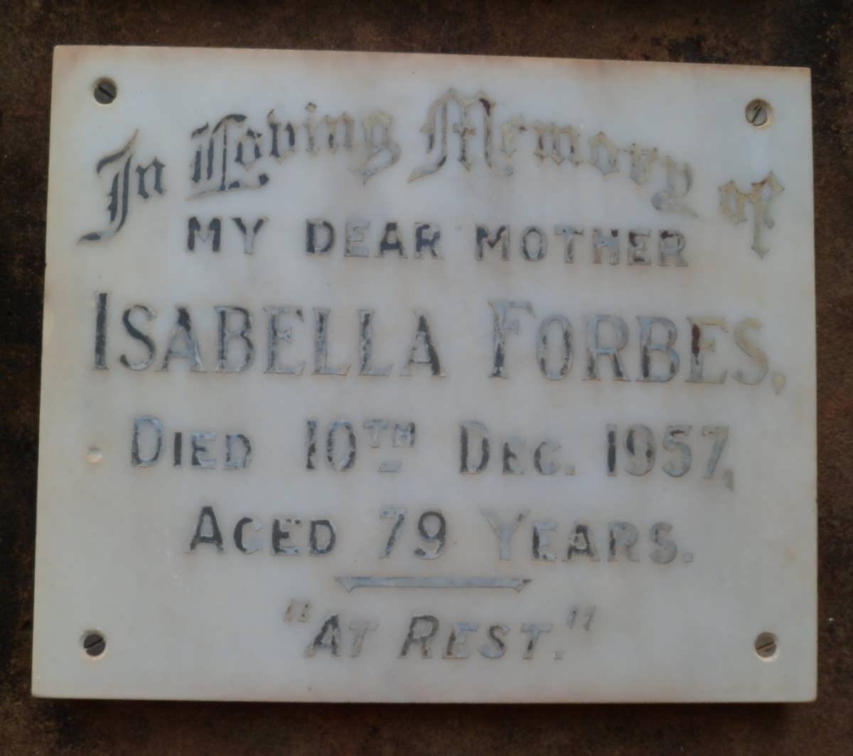 FORBES Isabella -1957
