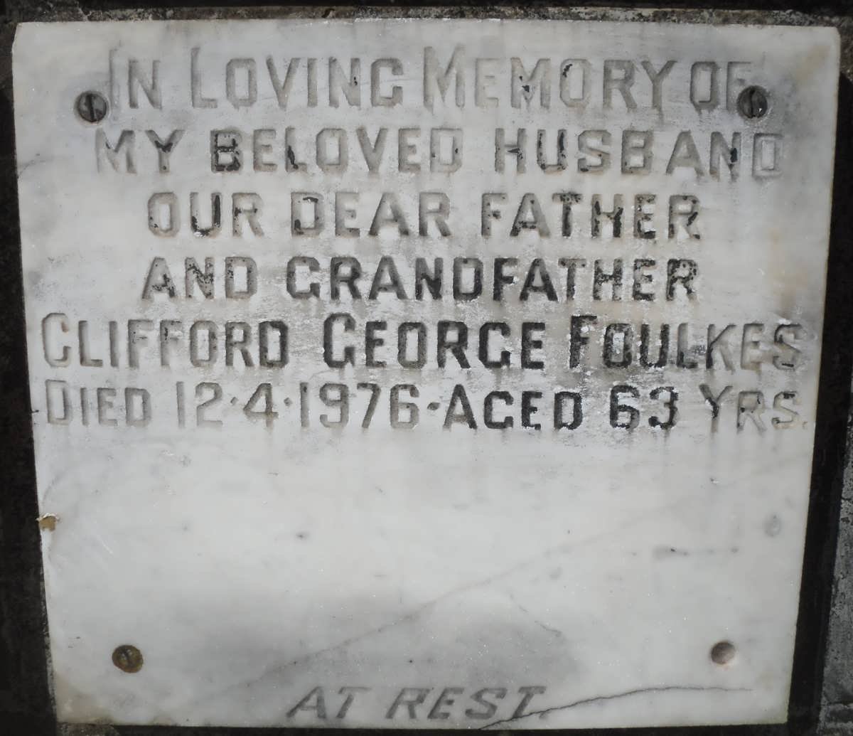 FOULKES Clifford George -1976