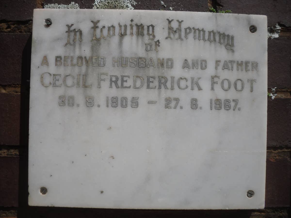 FOOT Cecil Frederick 1905-1967